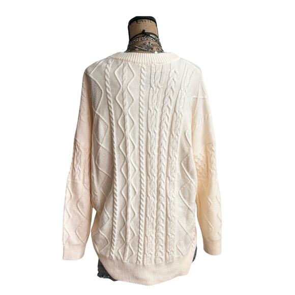 NWOT - CHIC SOUL Wooly Wonder Sweater, Cream - women's - PLUS SIZE 1X - Picture 4 of 12